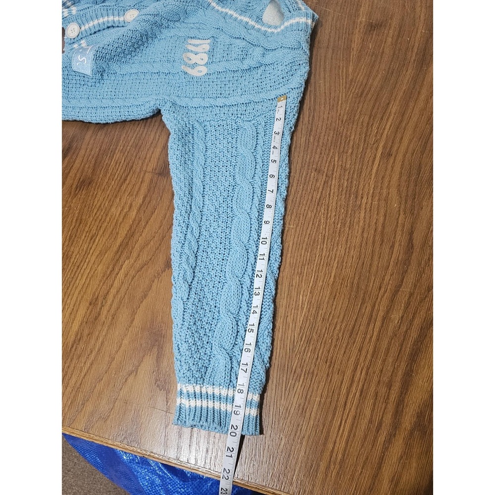 Taylor Swift Sweater Womens MD/LG Blue 1989 Taylor's Version Cable Bird Cardigan - Picture 6 of 8